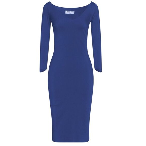 Chiara Boni La Petite Robe Midi‎ Dress Size 2 Stretch Jersey Bodycon Dress - Picture 1 of 14